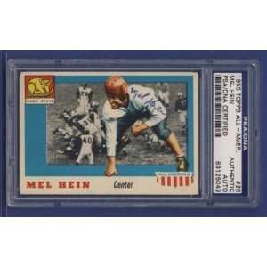  1955 Topps All American Mel Hein Signed Card PSA/DNA 