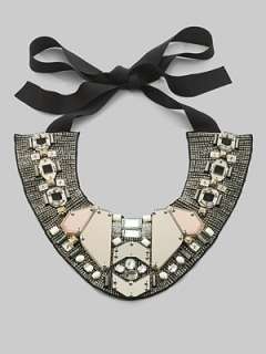 Oscar de la Renta   Embellished Bib Necklace    