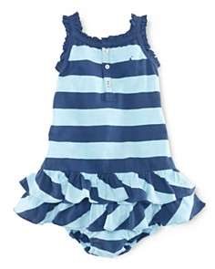 Ralph Lauren Childrenswear Infant Girls Striped Dress   Sizes 9 24 