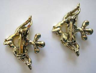 FISH BROOCH PIN PAIR 2 MOP VINTAGE COSTUME JEWELRY  