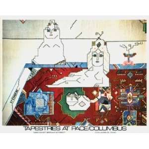 Persian Rug Offset Lithograph by Saul Steinberg. size 26 inches width 