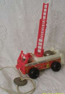 Vintage Fisher Price Fire Engine 1968 Pull Toy #720  