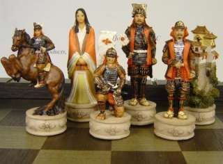 JAPANESE SAMURAI WARRIOR chess set 17 CASTLE FORTRESS Board  