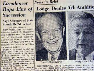 Dec 9, 1963 New York Herald Tribune European Edition Newspaper JFK 