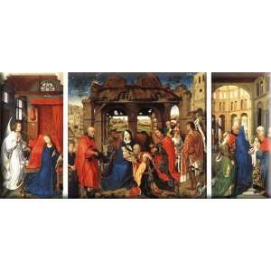 St Columba Altarpiece 30x14 Streched Canvas Art by Weyden, Rogier van 