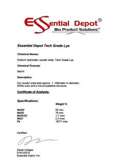 25 lb. Food Grade Sodium Hydroxide Lye 1 lb + 25%   