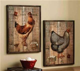Rustic Rooster And Hen French Country Wall Decor  