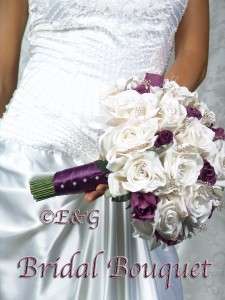 Wedding Bouquets Bridal Flowers Silk Love ANGELINA PLUM  