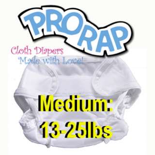 Prorap Medium White Classic Cloth Diaper Cover Gussets  