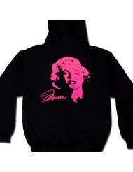 Marilyn Monroe and Signature In Pink Neon Hooded Mens Sweatshirt