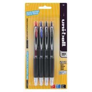   Ball Signo 207 Retractable Gel Pens, Medium   0.7mm, Choice of 3 Sets