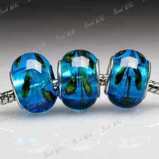   Murano lampwork Glass Bead Fit European Charm Bracelet Necklace LB0082
