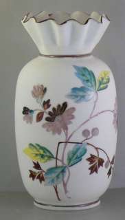 Antique Bristol Art Glass Vase Enamel Painted Victorian  
