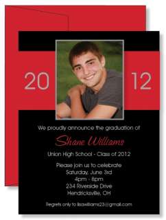   Block PHOTO Graduation Invitations Announcements Any Color  