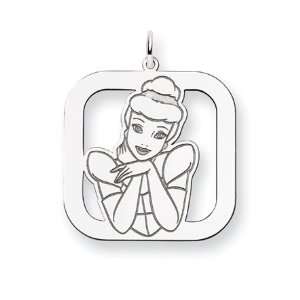    Disneys Square Cinderella Charm in Sterling Silver Jewelry