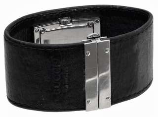 Nice GUCCI Black Leather Cuff Ladies Watch, Swiss Made, Model 7800L 