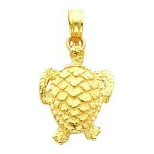  14K Gold Sea Turtle Charm Jewelry