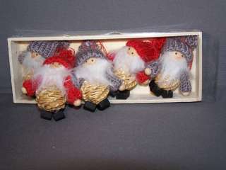 Scandinavian Swedish Christmas Ornaments 5 Straw Santas  