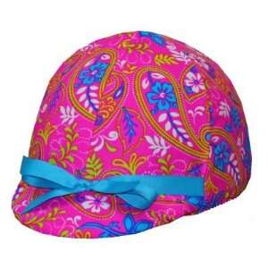  Equestrian Riding Helmet Cover   Pink Paisley Sports 