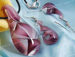 Teardrop Lampwork Murano Bead Necklace Pendant Earrings HOT  