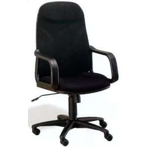   Executive Office Desk Chair with Gas Lift & Black Fabric Swivel Seat