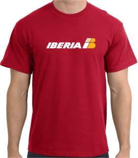   cool cotton with a Mixed Color Iberia Airlines Vintage Airline Logo