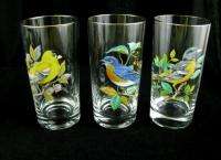   Virginia Glass Song Bird Pitcher Tumbler Set 7 Iced Tea Glasses  