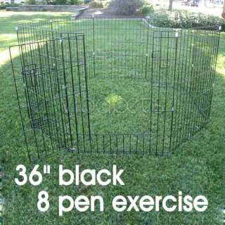 36 Black Exercise 8 Pen Fence Dog Crate Cat Kennel  