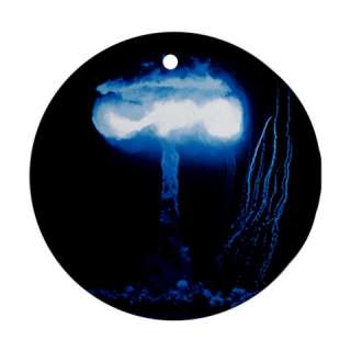 Blue Night Atomic Bomb Blast Porcelain Ornament  