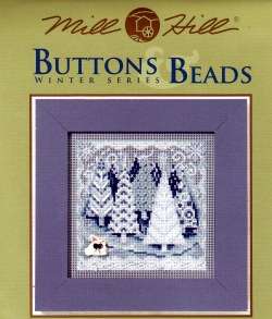Winter Wonderland buttons and beads counted cross stitch kit