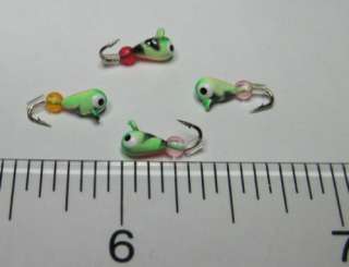 Tungsten Weight Ice Jigs 0.8g Size 16 NEW COLOR GREEN GLOW Sharp 