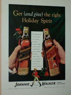 1940 1948 JOHNNIE WALKER SCOTCH WHISKY ADS RED & BLACK LABEL  