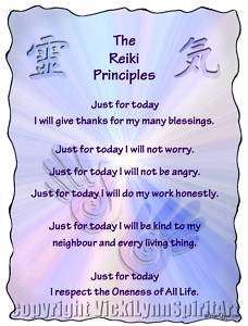 Reiki Principles Just For Today Healing Kanji T Shirt  