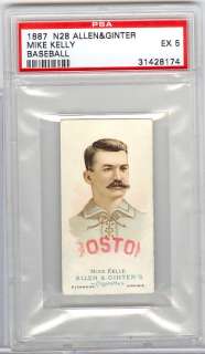 MIKE KING KELLY 1887 1888 N28 ALLEN & GINTERS PSA 5 EX  