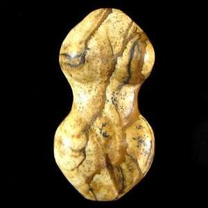    50mm carved picture jasper goddess pendant bead