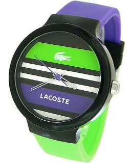 LaCoste 2020007 Multi Round Dial Purple/green Silicone Mens Watch 