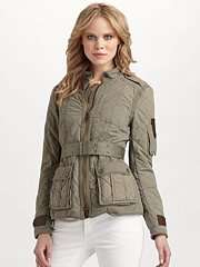  Burberry Brit Belted Quilted Jacket