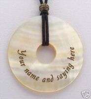 ENGRAVED Golden Lip Shell Pendant Necklace   Gold Fill  