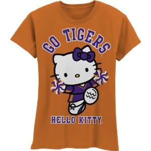  Tigers Hello Kitty Pom Pom Girls Crew Tee Shirt: Sports & Outdoors