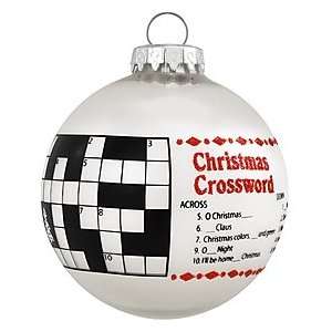  Christmas Crossword Puzzle Glass Ornament