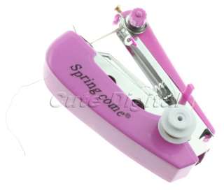 Pink Mini Hand Held Clothes Sewing Machine Portable Pocket  