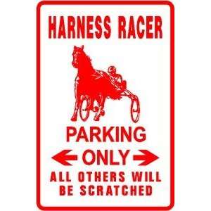  HARNESS RACER PARKING sign * street horse