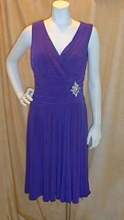 new misses purple vneck gathered formal dress size large colors black 