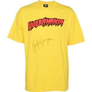  Hulk Hogan Autographed Hulkamania Yellow T Shirt Sports 