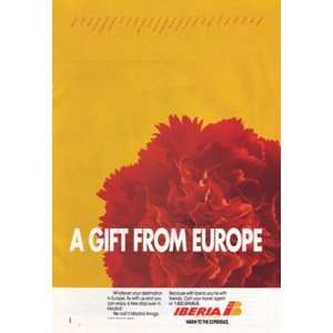   Ad 1991 Iberia Airlines A gift from Europe. Iberia Airlines Books