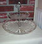 Kent Silversmiths Silverplate Fold Up 2 Tiered Serving Tray  