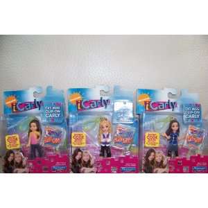  LOT OF 3 iCarly Txt Msg Backpack Clip On Carly Sam 