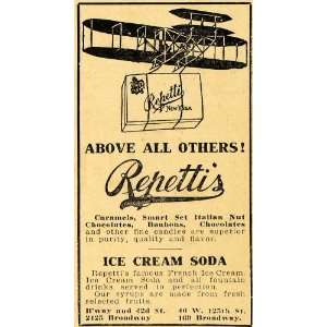  1910 Ad Repettis Candies Chocolates Ice Cream Sodas 