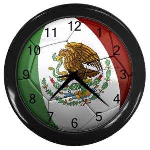 Mexico Mexican Flag Soccer ball Football Wall Clock  