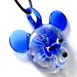   Lampwork Glass Costume Mickey Mouse Pendant Chain Necklace  